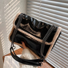 Winter Furry Lambswool Crossbody Shoulder Bag