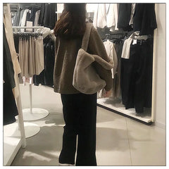 Winter Faux Fur Women's Handbags Soft Plush Ladies Shoulder Bags Large Capacity