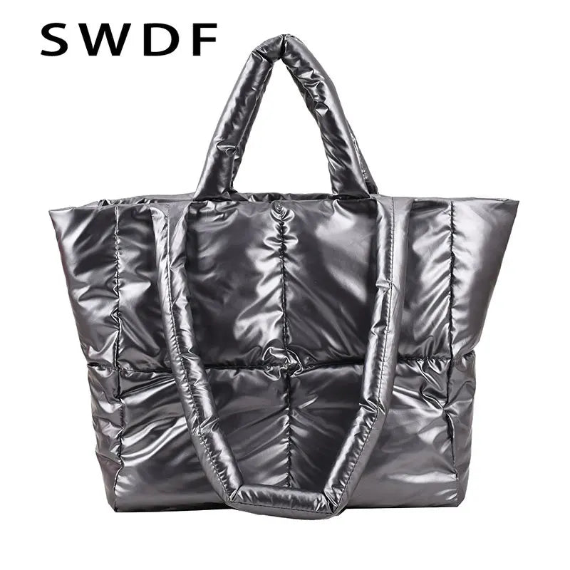 Winter Large Capacity Women Shoulder Bag Casual Tote Bag Down Ultralight Ladies