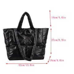 Winter Large Capacity Women Shoulder Bag Casual Tote Bag Down Ultralight Ladies