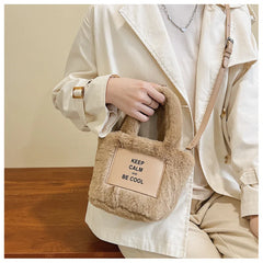 Winter Plush Shoulder Bag for Women Crossbody Small Handbag Clutch