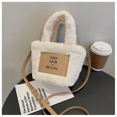 Winter Plush Shoulder Bag for Women Crossbody Small Handbag Clutch