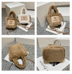 Winter Plush Shoulder Bag for Women Crossbody Small Handbag Clutch