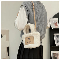 Winter Plush Shoulder Bag for Women Crossbody Small Handbag Clutch