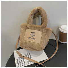 Winter Plush Shoulder Bag for Women Crossbody Small Handbag Clutch