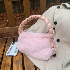 Winter Sweet Girls Underarm Bags Faux Fur Shoulder Bag