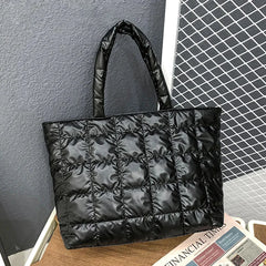 Winter Women Handbags High Down Fabric Padded Bag Large Capacity Shoulder Bags
