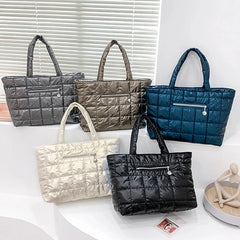 Winter Women Handbags High Down Fabric Padded Bag Large Capacity Shoulder Bags
