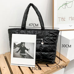 Winter Women Handbags High Down Fabric Padded Bag Large Capacity Shoulder Bags