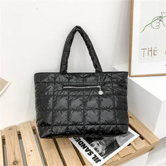Winter Women Handbags High Down Fabric Padded Bag Large Capacity Shoulder Bags