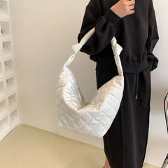 Winter Women Handbags Padded Hobos Top-handle Bags Casual Shoulder Totes Nylon