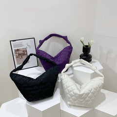 Winter Women Handbags Padded Hobos Top-handle Bags Casual Shoulder Totes Nylon