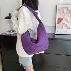 Winter Women Handbags Padded Hobos Top-handle Bags Casual Shoulder Totes Nylon