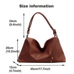 Winter Large Capacity Shoulder Bag For Women High PU Leather Shopper Handbag