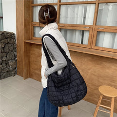 Winter Women's Plaid Shoulder Bag Large Capacity Retro Messenger Tote Handbags