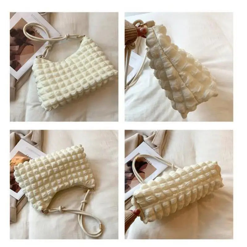 Winter Women's Plaid Handbag, Soft Cotton Shoulder Bag
