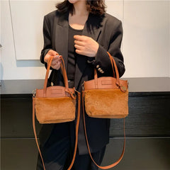 Winter Faux Fur Bucket Women's Shoulder Bags Clutch Bags Ladies Crossbody Bag