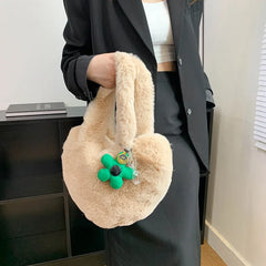 Winter Faux Fur Women's Bag Furry Plush Shoulder Bags for Women