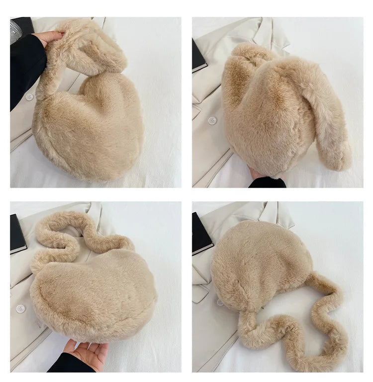 Winter Faux Fur Women's Bag Furry Plush Shoulder Bags for Women