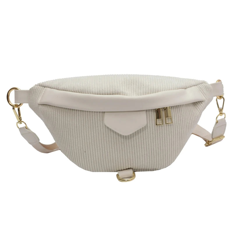 Winter Female Corduroy Fanny Pack Ladies Shoulder Crossbody Bag