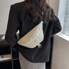 Winter Female Corduroy Fanny Pack Ladies Shoulder Crossbody Bag