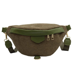 Winter Female Corduroy Fanny Pack Ladies Shoulder Crossbody Bag
