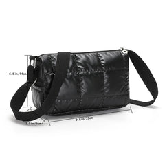 Winter Tote Bag Quilted Check Commute Casual Nylon Soft