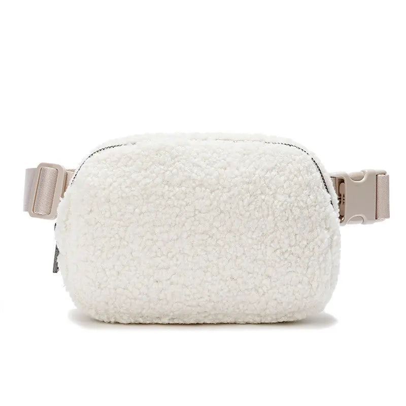 Winter Fleece Waist Bag Sport Fanny Pack Running Belt Pouch Zip Mobile Phone Bag
