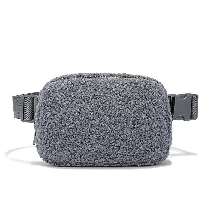Winter Fleece Waist Bag Sport Fanny Pack Running Belt Pouch Zip Mobile Phone Bag