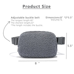 Winter Fleece Waist Bag Sport Fanny Pack Running Belt Pouch Zip Mobile Phone Bag