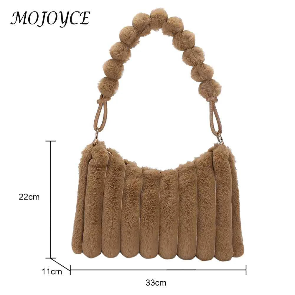 Winter Fluffy Female Shopping Tote Plush Soft Handbags for Girls