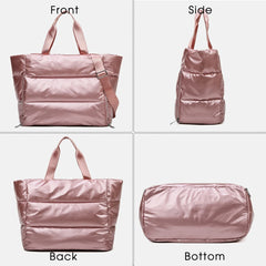 Winter Fluffy Padded Woman Handbag Big Quilted Shopper Bag