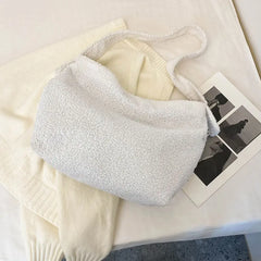 Winter Fluffy Plush Tote Bag for Women Laptop Handbag