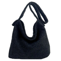 Winter Fluffy Plush Tote Bag for Women Laptop Handbag