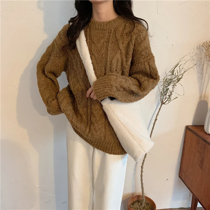 Winter Lamb Faux Fur Ladies Shoulder Bag Soft Fluffy Plush Women Messenger Bags