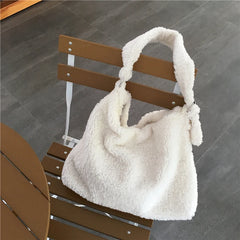 Lamb Faux Fur Shoulder Bag Soft Plush Women Messenger Bags
