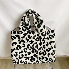 Winter Lamb Wool Women Shoulder Bags Large Capacity Soft Plush Handbags