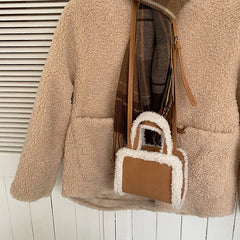 Winter Lambswool Handbag Small Plush Crossbody Bag for Women