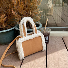 Winter Lambswool Handbag Small Plush Crossbody Bag for Women
