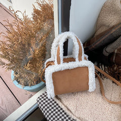Winter Lambswool Handbag Small Plush Crossbody Bag for Women