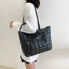 Winter Top-handle Totes for Women Down Padded Shoulder Bag