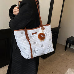 Winter Large Capacity Women Shoulder Bag Faux Fur Crossbody Bag Handbag
