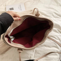Winter Large Capacity Women Shoulder Bag Faux Fur Crossbody Bag Handbag