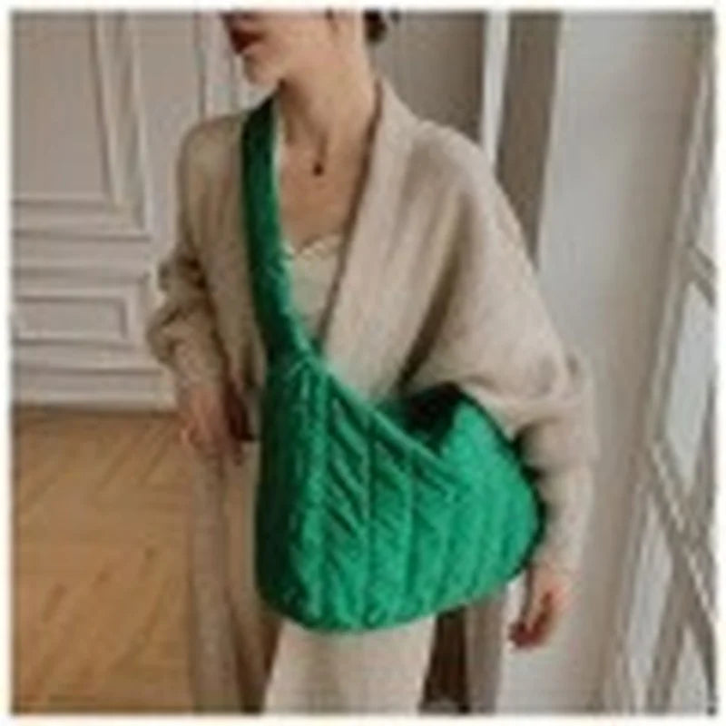 Winter Large Capacity Women Shoulder Messenger Bags Retro Plaid Female Shopping