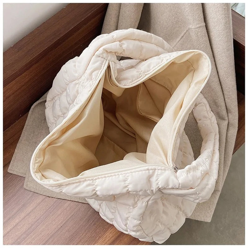 Winter Large Capacity Women Shoulder Messenger Bags Retro Plaid Female Shopping