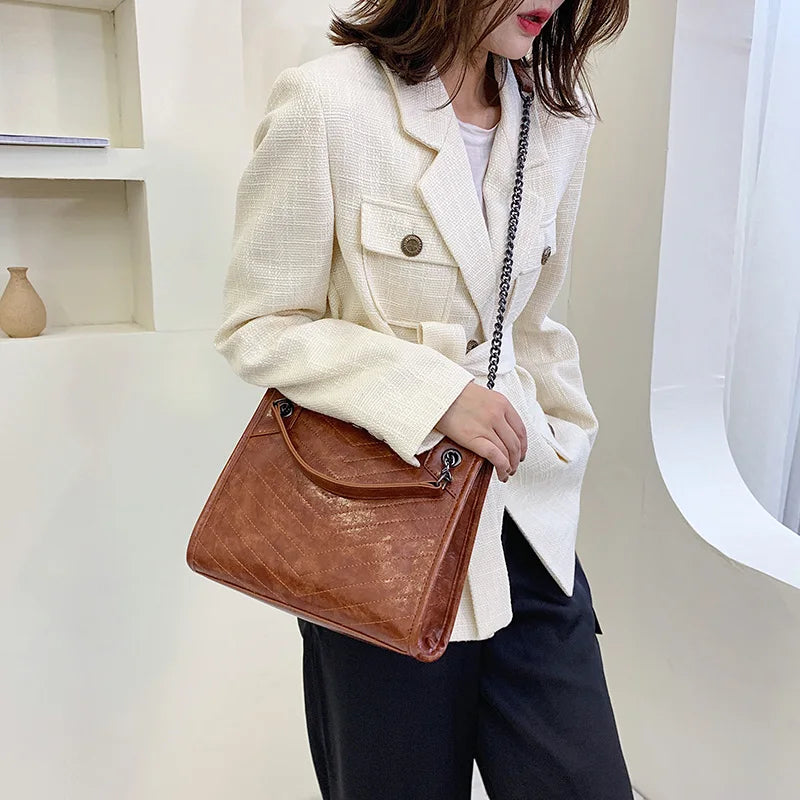 Winter Large Shoulder Bag Women Travel Bags Leather Pu Quailty Bag