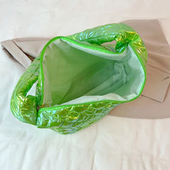 Winter Large Women's Shoulder Bags Down Fabric Female Padded Tote Bag