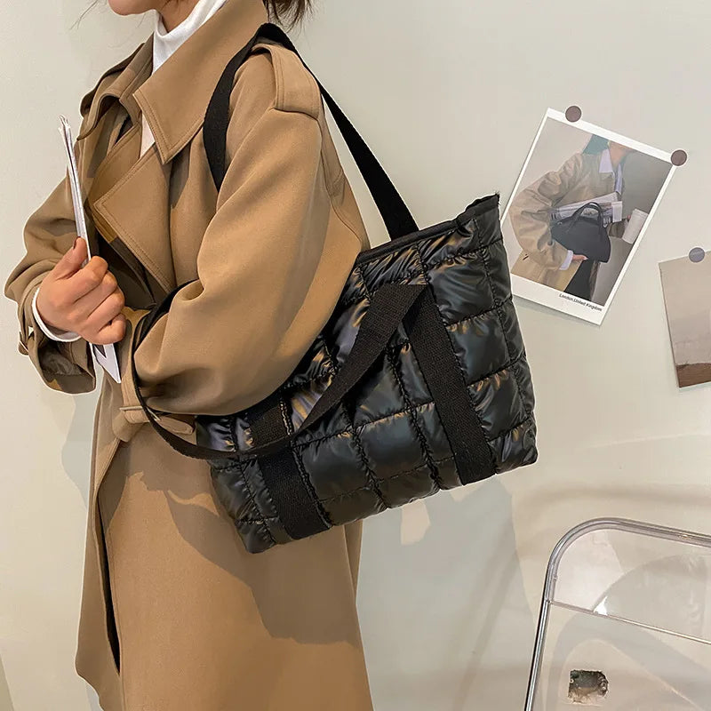 Winter Women Handbag Space Cotton Feather Down Bag Female Shoulder Crossbody