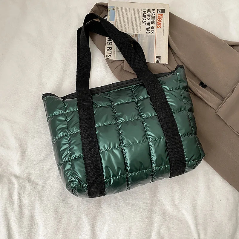 Winter Women Handbag Space Cotton Feather Down Bag Female Shoulder Crossbody
