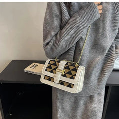 Women's Tweed Crossbody Bag Winter Casual Chain Shoulder Handbag